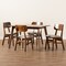 Baxton Studio Euclid Mid-Century Modern Sand Fabric and Walnut Brown Finished Wood 5-Piece Dining Set 184-11648-11644-Zoro - alternate 9